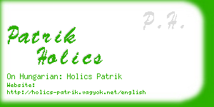 patrik holics business card